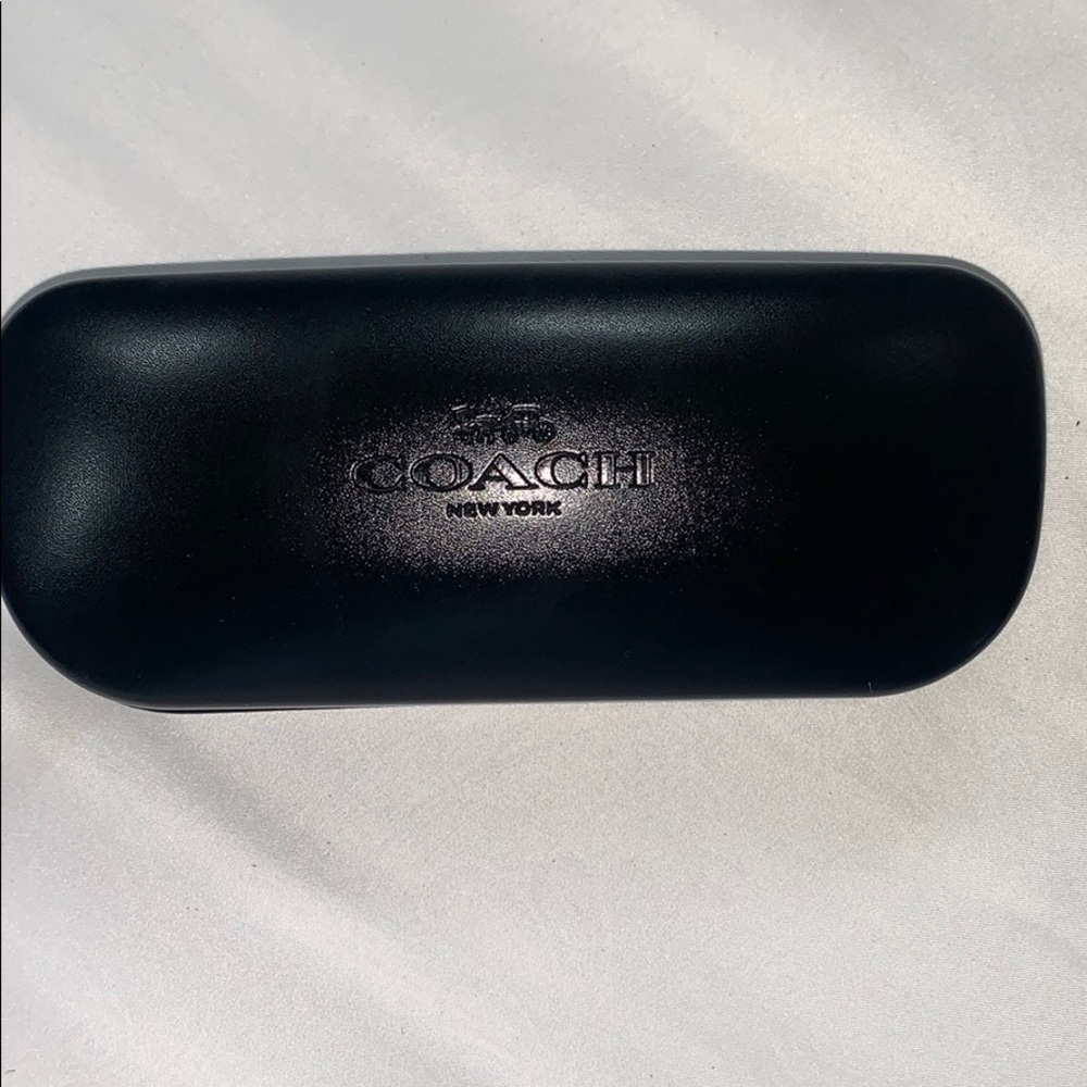 Coach glasses case with cleaner